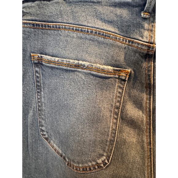 Good American Good Waist Palazzo Crop Jeans Distressed Indigo Size 18 NWT - Picture 11 of 12